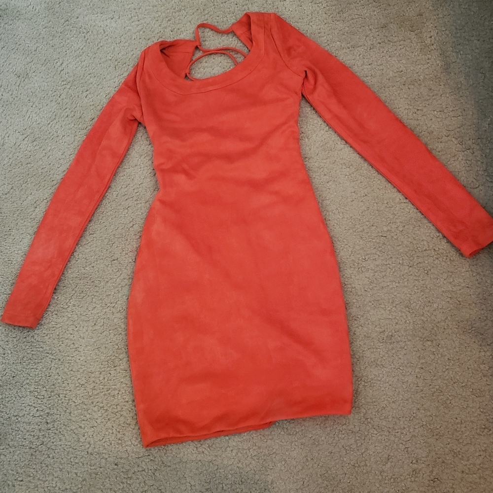 OH polly! Suede backless dress UK 4 US 0